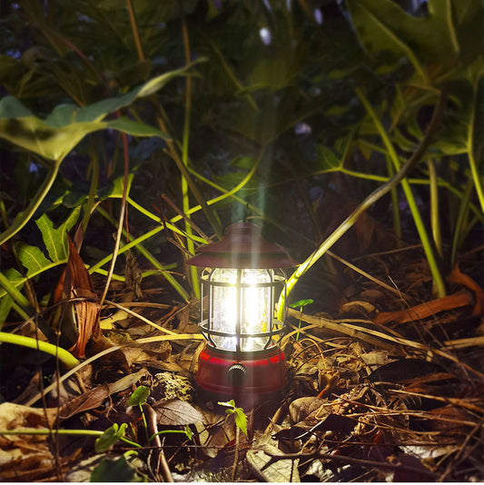 Retro Camping Lamp – USB Aufladbar, Stufenlos Dimmbar | Outdoor Laterne